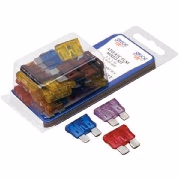 Automotive Fuse Kit, ATO Series, 30 Fuses Included, 3 to 20A, Not Rated